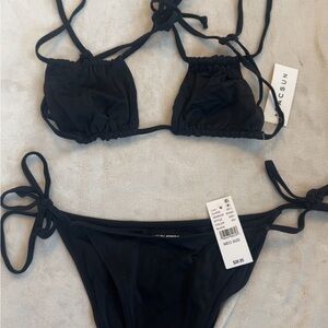 PacSun Black String Triangle Bikini Set
